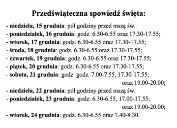 Spowiedź przedświąteczna